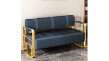 Waiting Area Furniture Gold Metal Frame Leather Double Seats Hospital  Public Airport Waiting Room Chair for Barbershop1