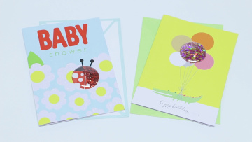 Custom Printing Glitter Cute Funny 3D Shake New Baby Shower Greeting Cards1