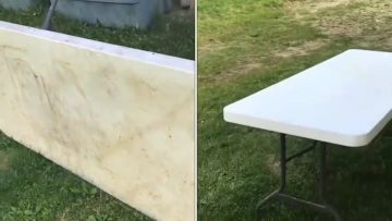 Plastic table cleaning