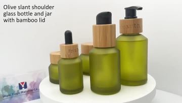 Glass Lotion Bottle With Bamboo Tops