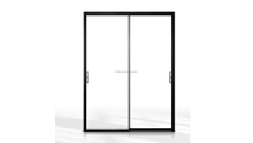 Slim Aluminum Frame Double Glazed Sliding Glass Doors with Low-e Glass Graphic Design Stainless Steel 1.4mm 2.0mm Thickness 18mm1