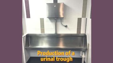 wall mounted stainless steel urinal trough