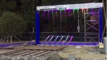 Outdoor digital water curtain