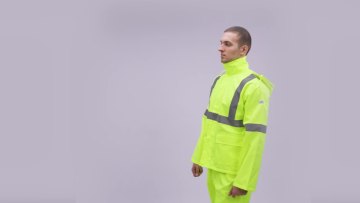 Oem Service High Visibility Raincoat Security Waterproof Traffic Reflective Safety Rain Jacket1