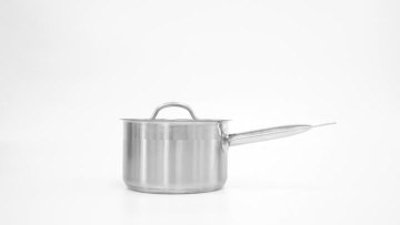 Stainless steel single handle saucepan