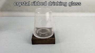 Crystal Round Ribbed Personalized Whiskey Glass