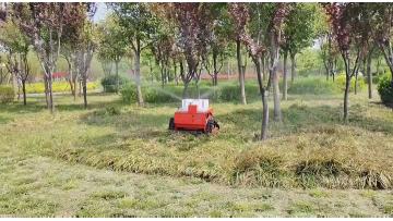 Remote control lawn mower with sprayer attachments