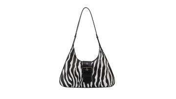 Stylish Leather Zebra Print Hobo Shoulder Bag