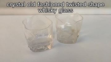 Old Fashioned Twisted Shape Bubble Whiskey Glass
