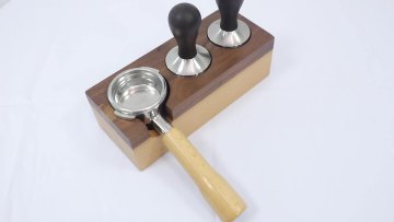 Stainless Steel Base Wooden Handle Coffee Tamper Espresso Press with Tamper Mat Tamper1