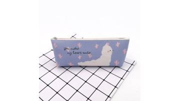 Custom colorful animal style alpaca PU pencil case