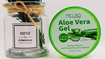 Organic Aloe Vera Gel with 100% Pure Aloe From Cut Aloe Plant Acne Razor Bumps Psoriasis Eczema Dry Skin Hydration1