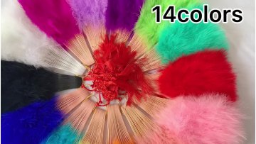 Wholesale Feather Suppliers Upgrade Thickened Section Large Feather Fan Blush Wedding Bride Hand Fan1