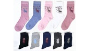 Oemen custom logo christmas socks tube Calze femminili Fashion Funny Women's socks Cotton socks for women1