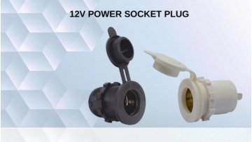 White 12V 24V Panel Mount Waterproof Plug Car Cigarette Accessory Lighter Socket Power Outlet Socket for Automotive Marine Grade1