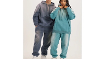 Manufacture Acid Washed Sweat Suits Custom 100% Cotton Terry Oversized Tracksuit Men Flare Sweatpants And Hoodie Se1