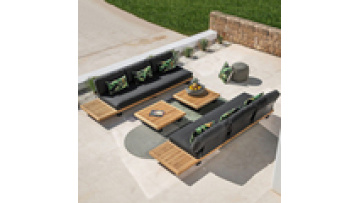 Modern Waterproof Furniture with Cushions Teak Wood Living Room Balcony Garden Patio Hotel Sectional Outdoor Sofa1