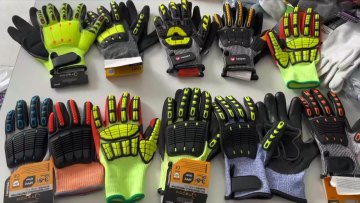 Mechanics Anti impact Cut resistant 5 level Nitrile palm coated TPR Gloves1