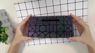 Custom short noctilucent PU for women wallet