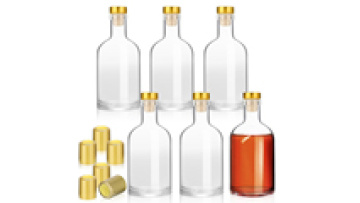 750ml 500ml 375ml 200ml Custom Labeled Clear White Frosted Cylinder Cork Spirit Glass Wine Bottle1