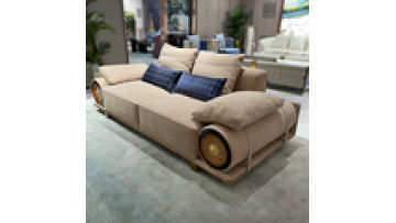 Luxury Italian design full leather chesterfield 4 seat sofas white orange sectional leather sofa set living room furniture1