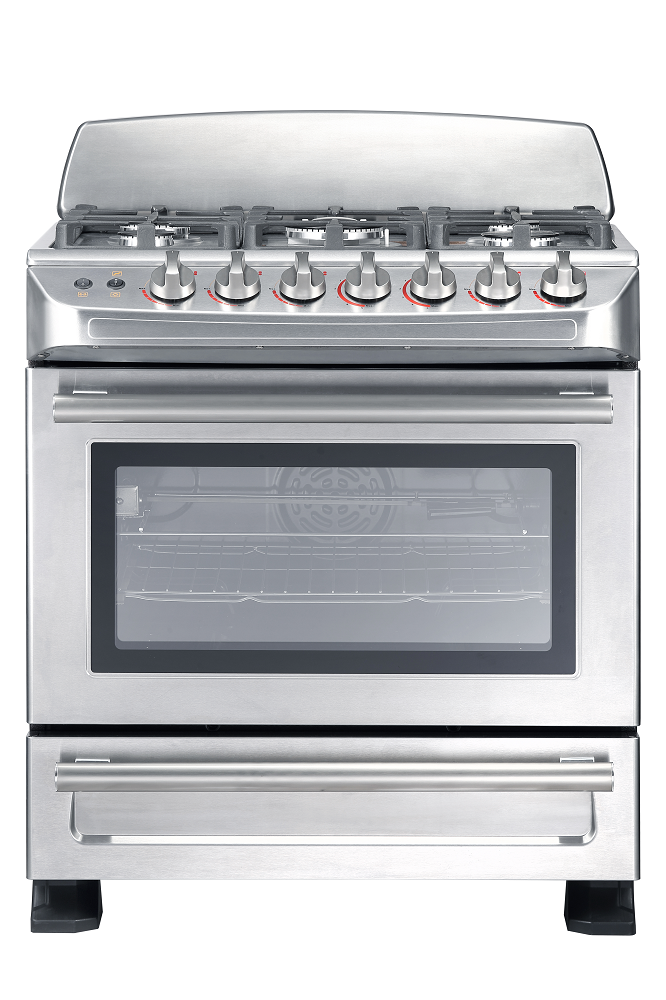 Commercial 5 Burners gas stove with bakery oven