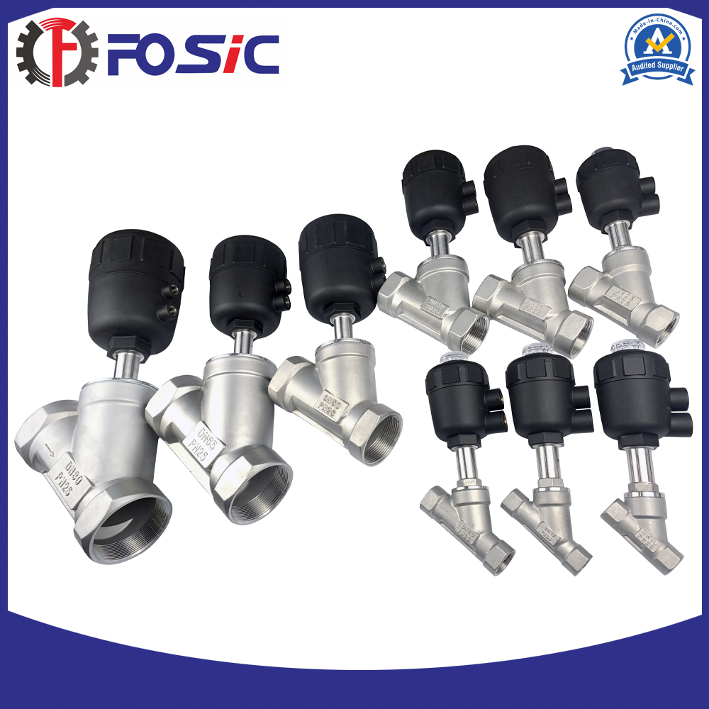 Stainless Steel 304 Thread Pneumatic Angle Seat Valve