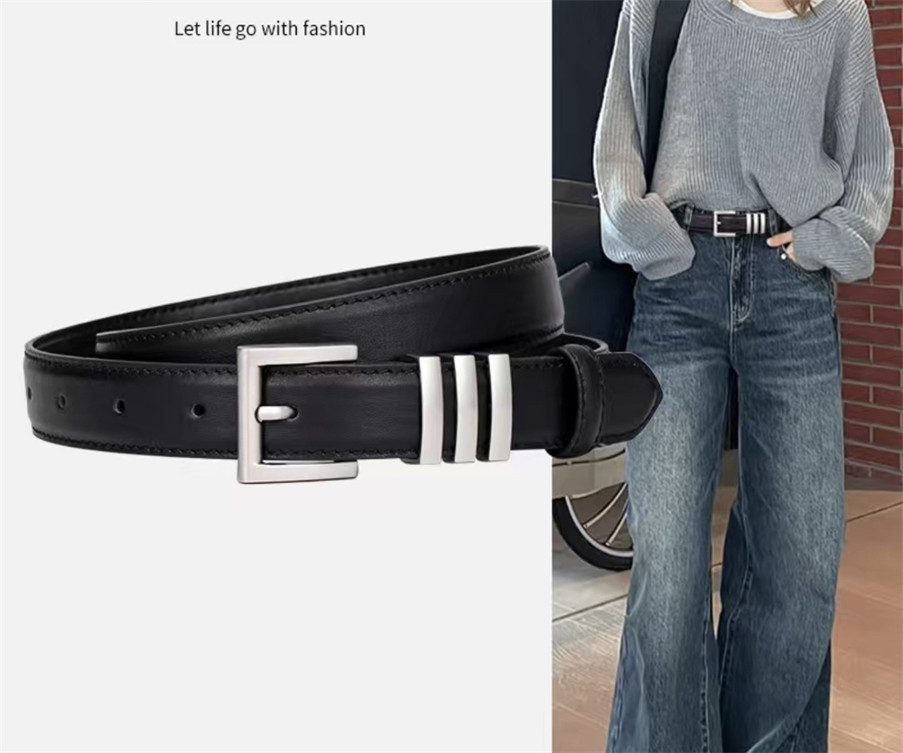 Chic Minimalism Stylish Women's Leather Waist Belt