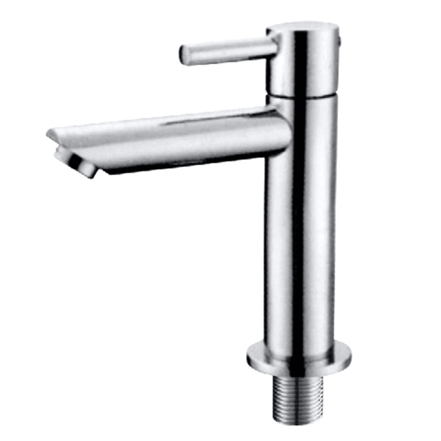 Short round cold water tap chrome