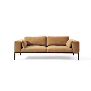 Contemporary three-seater fabric sofa