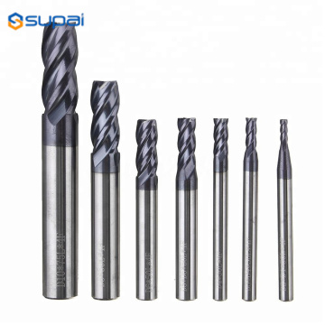 45HRC Carbide Flat End Mill Black Coating