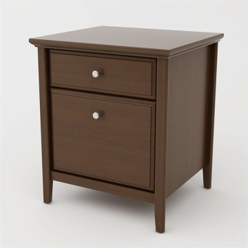 Solid Wood 2 Drawers Nightstand
