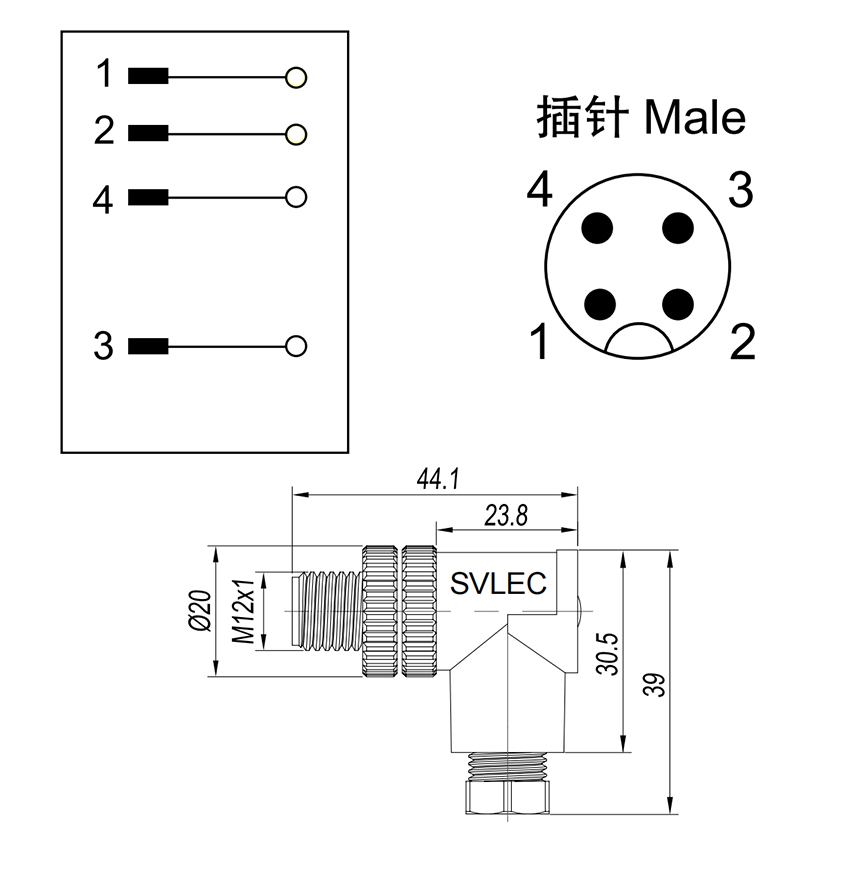 M12 Round Plug Connector