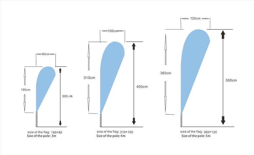 teardrop flag 3-5m