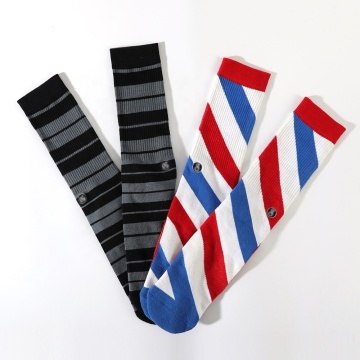 custom embroidery jacquard novelty striped socks