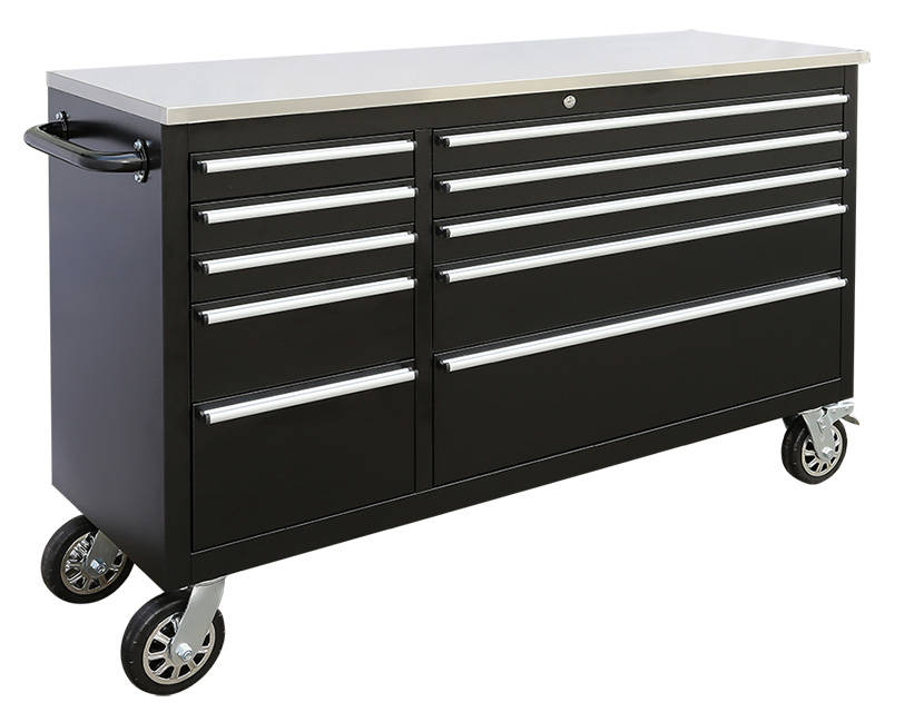 56 Inch Powder-Coated Black Cabinet