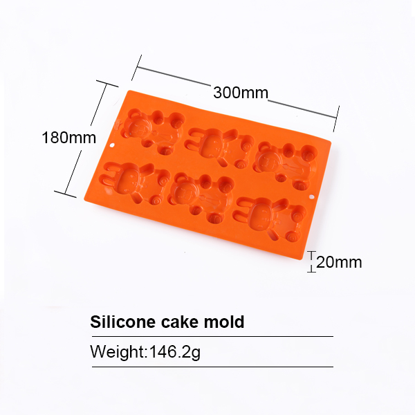 silicone cake mould in oven
