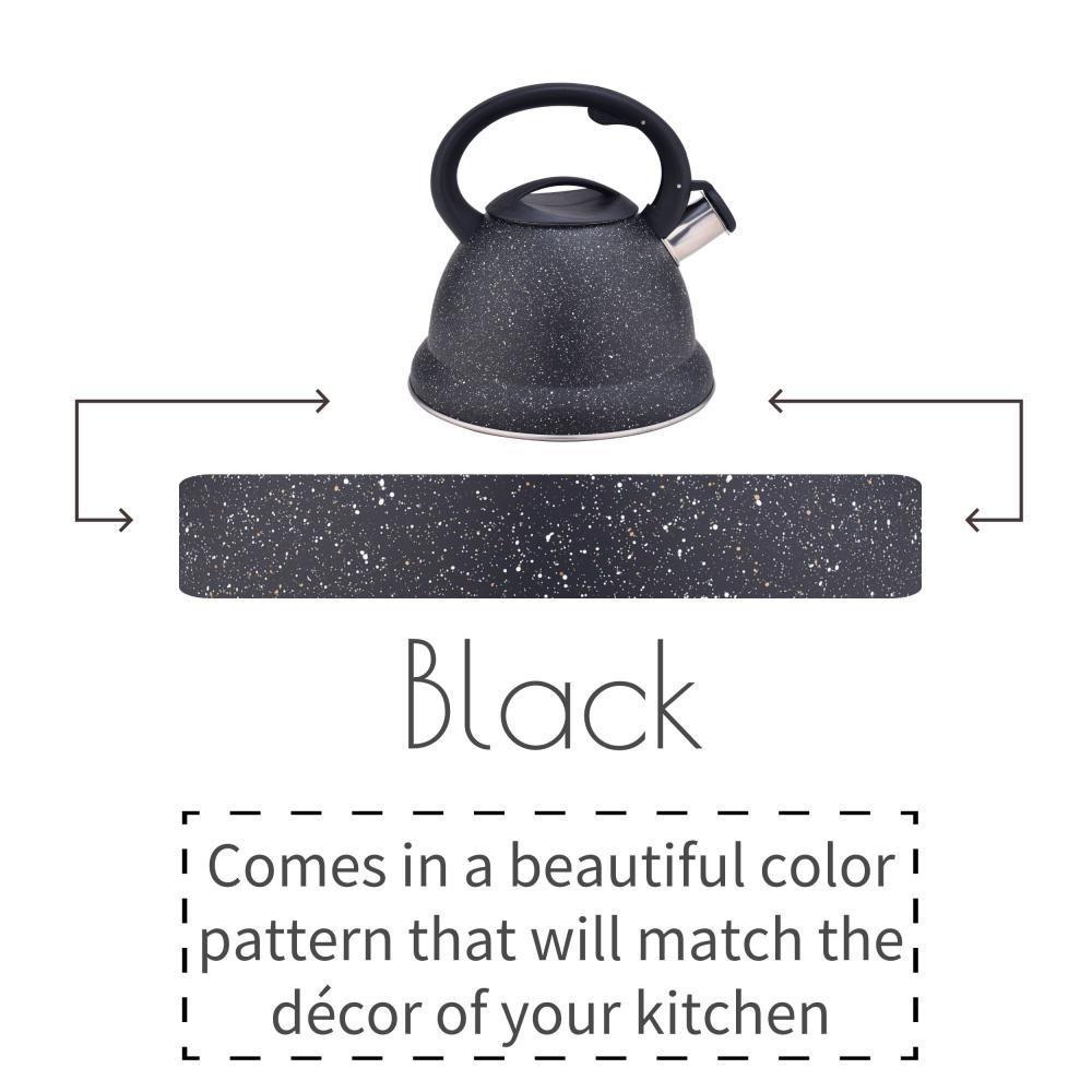 Black Whistling Stovetop Water Kettle