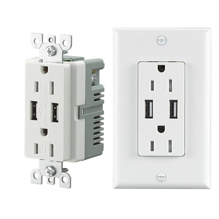 American Smart Gfci Socket With 2 1a Usb Outlet Port
