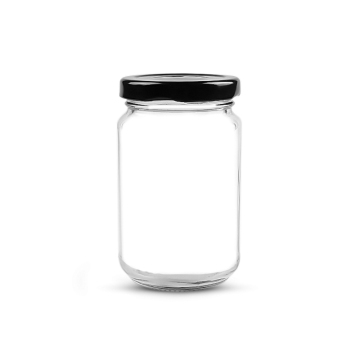 Food grade round glass jar 200ml with lid