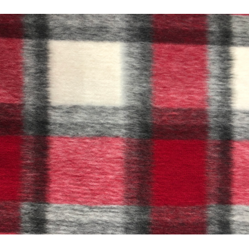 Check Pattern Wool Blended Wool Tartan Fabric Red