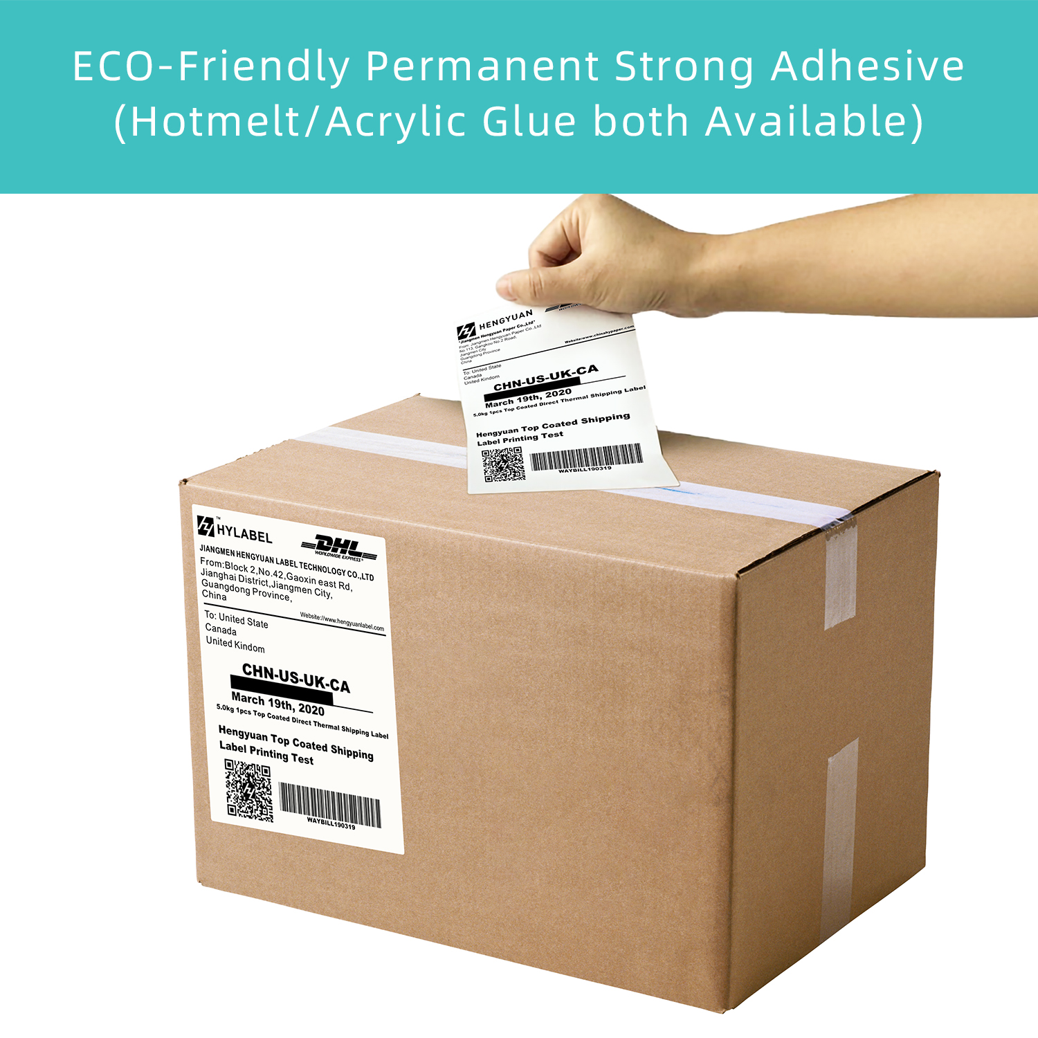 Strong adhesive thermal label