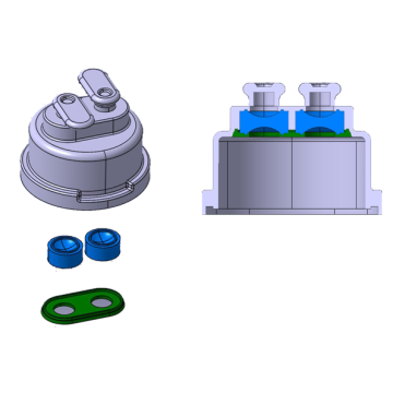 39mm EURO CAP (PP/PE) -BFS ROMMELAG DOUBLE-BREAK-OFF TYPE