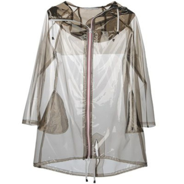 Half translucent pvc adult rainwear