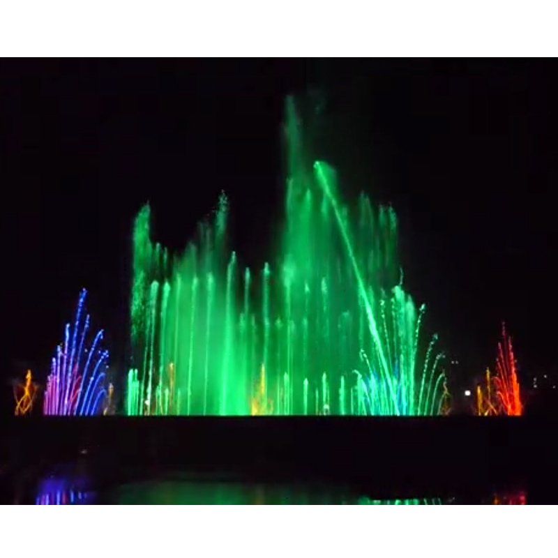 Beautiful Green Hotel Programmed Fountain