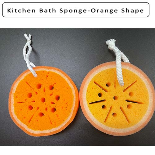 Fruit Cleaning Sponge For Kitchen Bath Orange Shape Jpg