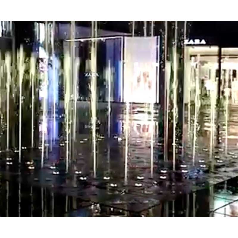 Dynamic Colorful Square Dry Fountain