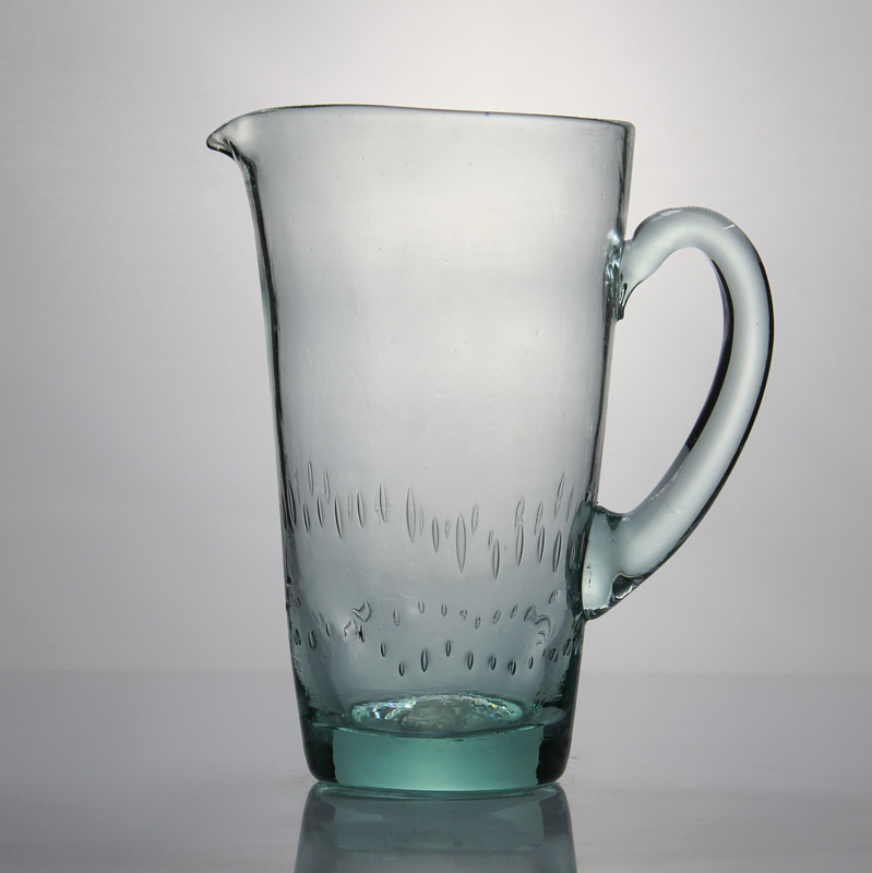 Green Bubbled Recycled Glass Jug