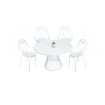 120cm Round Table and Armchairs Set of 5