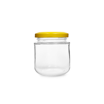 clear round 224ml 8oz glass jar with lid